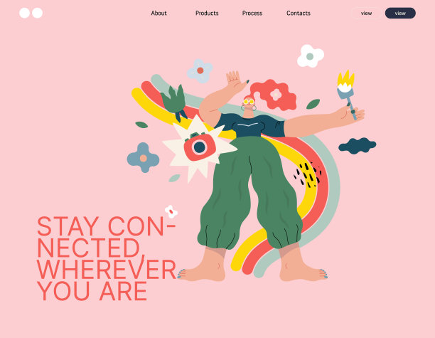 生活无框架，平面矢量概念插图图片下载