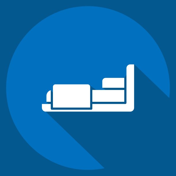 图标的卧室。与酒店服务相关的标志。长影式。简单的设计说明图片下载