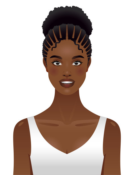 留着法式辫子的年轻黑人女人图片下载