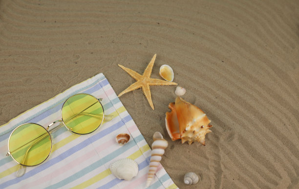 黄色圆形太阳镜图片下载