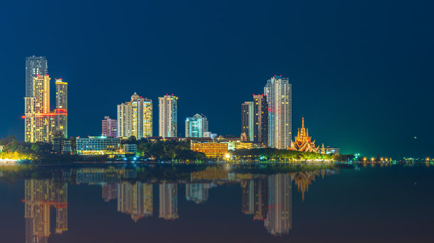 芭堤雅市景。芭堤雅是一个靠近大海和泰国著名景点的城市，外国人来这里参观和度假。图片下载