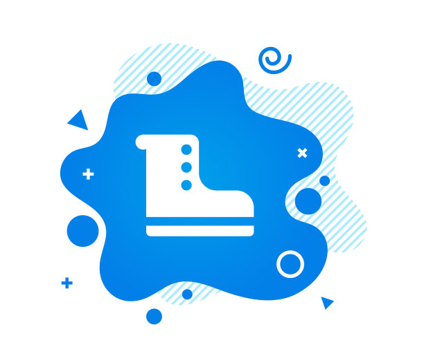 公告设计与靴子图标和抽象背景图片下载