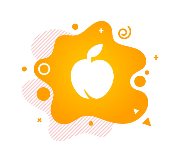 公告设计与苹果图标和抽象背景图片下载