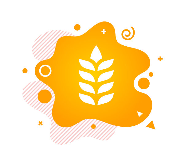 公告设计与小麦图标&抽象背景图片下载