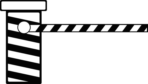 矢量绘制插图黑色和白色图标车辆大门障碍进出控制通道图片下载