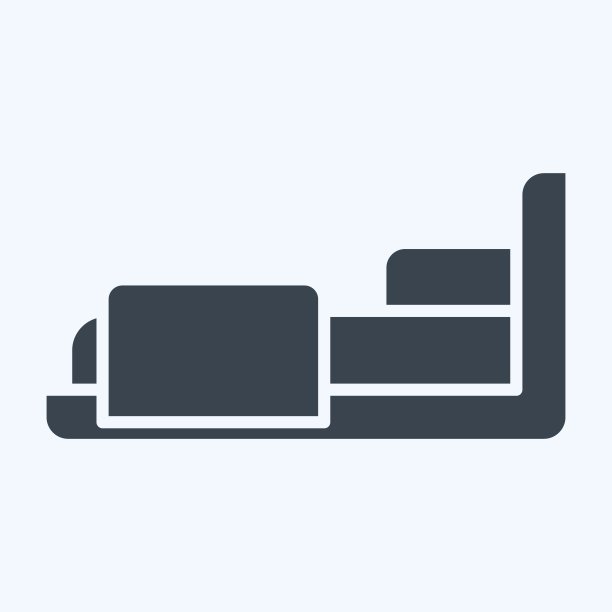 图标的卧室。与酒店服务相关的标志。字形风格。简单的设计说明图片下载