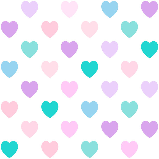 浪漫心形无缝图案，白色背景图片下载