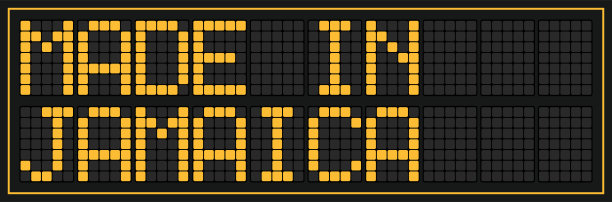 牙买加制造的图形和标签。图片下载