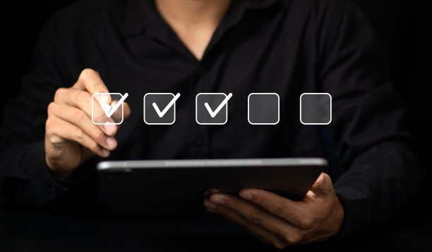 这个人在方框里打勾。概念审核，核对流程订单，在线核对文件清单。业务验证任务细节和评估标记图片下载