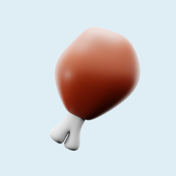 炸鸡鸡腿肉为健身房健身蛋白供应3d图标图解渲染设计图片下载