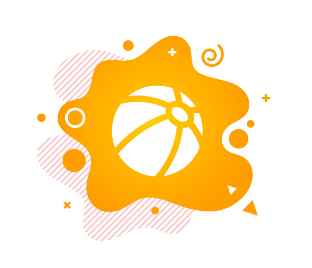 公告设计与沙滩球图标和抽象背景图片下载