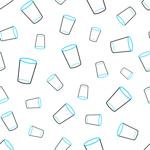 空玻璃。无缝模式。白色背景上的线条图标图片下载