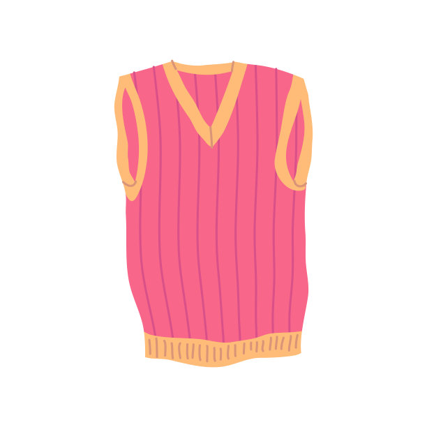 卡通服装男性红色马甲。向量图片下载