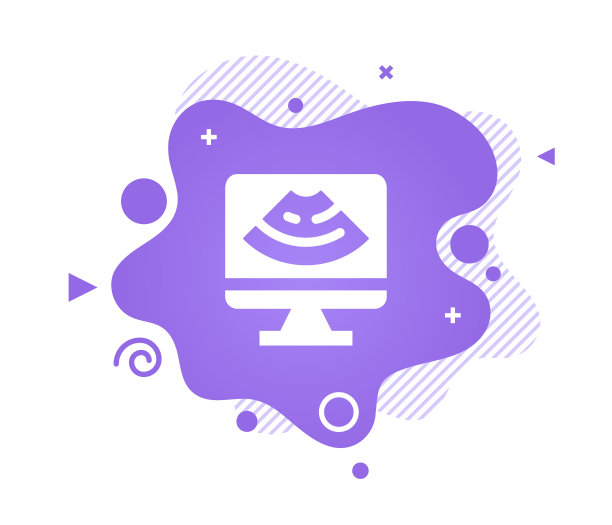 超声波图标和抽象背景的公告设计图片下载