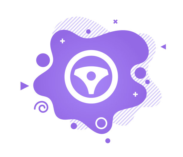 带有驾驶图标和抽象背景的公告设计图片下载