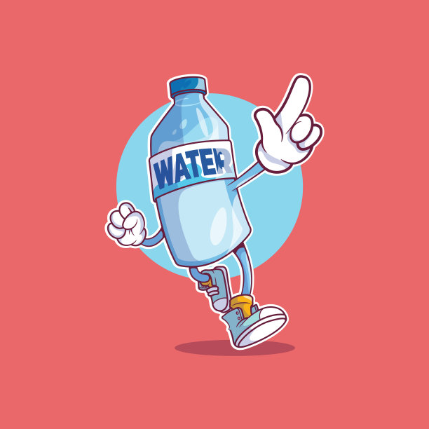 水瓶字符运行矢量插图。图片下载