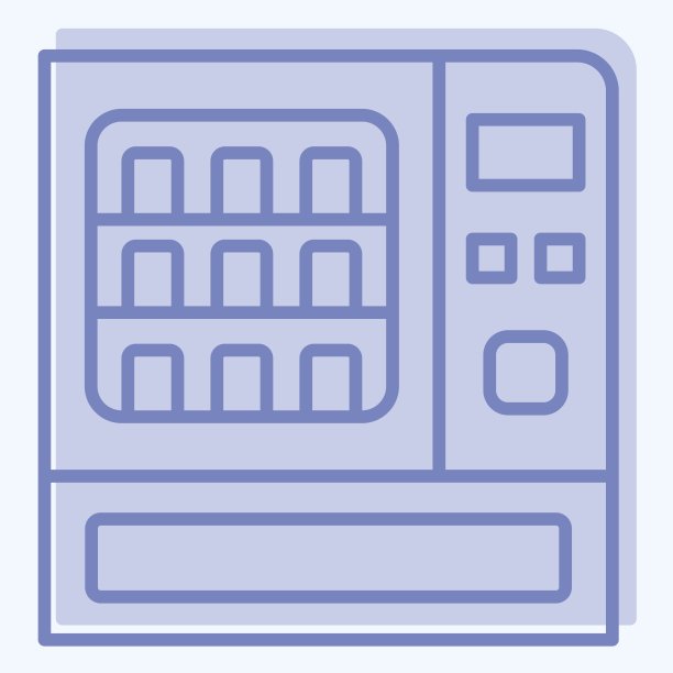 图标饮用水自动售货机。与火车站标志有关。双音风格。简单的设计说明图片下载