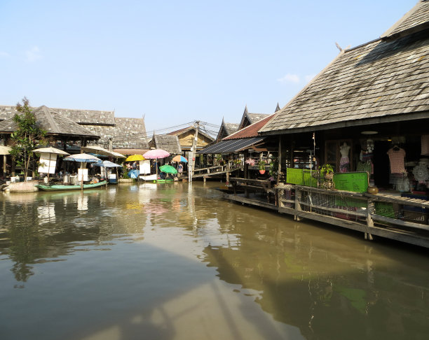 芭堤雅水上市场，商业与文化繁华图片下载