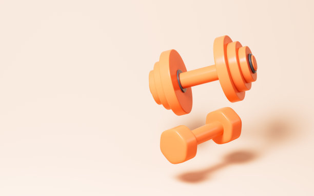 卡通哑铃模型，运动健身概念，3d渲染。图片下载