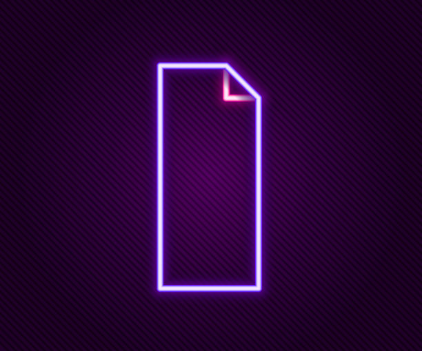 发光的霓虹线握带上的滑板图标孤立的黑色背景。色彩缤纷的轮廓概念。向量图片下载