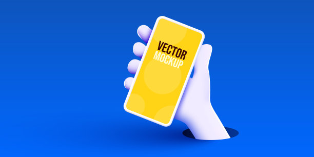 可爱的卡通手持移动智能手机。现代的模型。图片下载