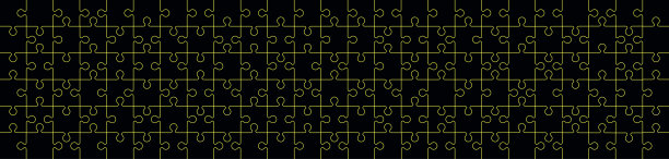 拼图拼图模板与片安排在一个网格模式框架。孤立平面矢量图图片下载
