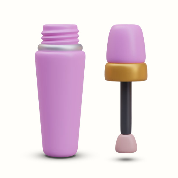 粉色塑料口红管模板。打开唇彩容器图片下载