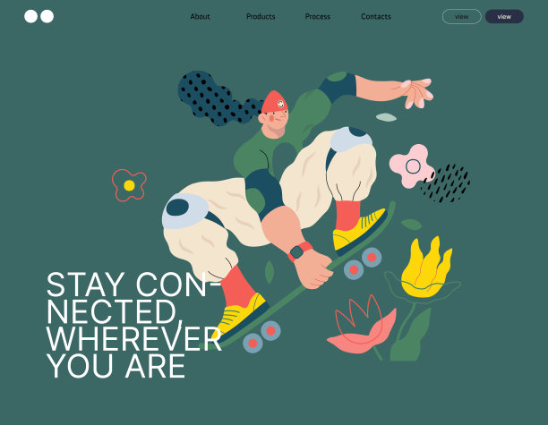 生活无框架，平面矢量概念插图图片下载