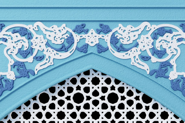 伊斯兰拱门上的装饰设计图片下载