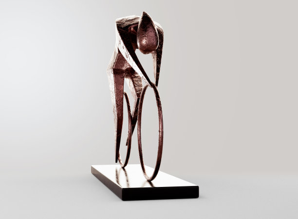 青铜骑车人雕塑图片下载