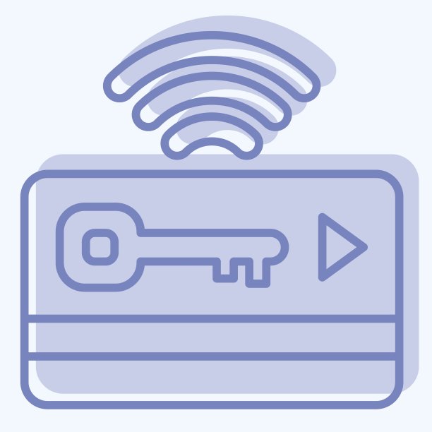 图标的不是原来那个钥匙卡。与智慧城市符号相关。双音风格。简单的设计说明图片下载