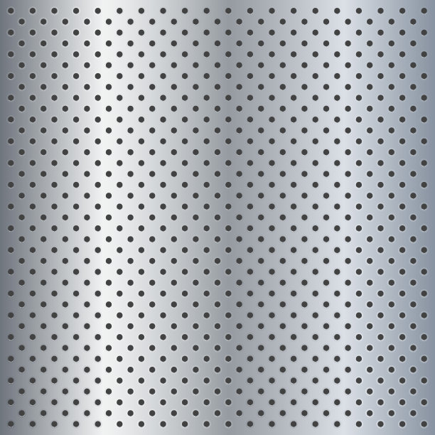钉板穿孔纹理背景材料与椭圆孔无缝图案板矢量插图。图片下载