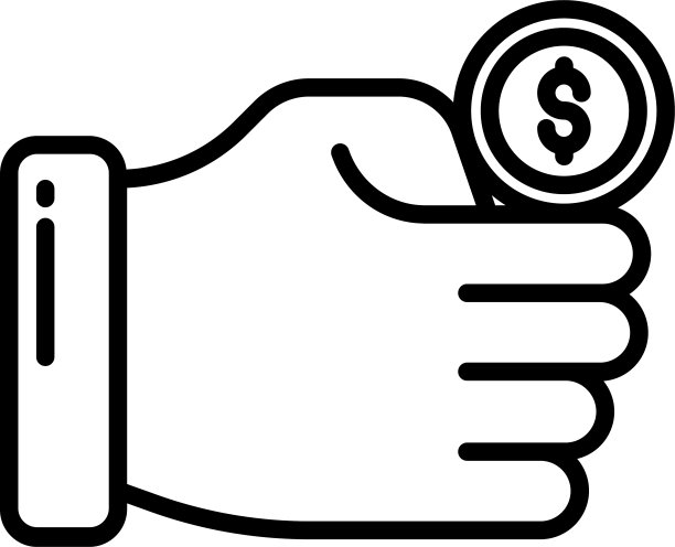 抛硬币轮廓矢量插图图片下载