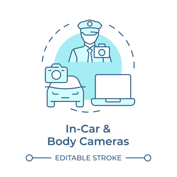 在汽车和车身摄像头软蓝色的概念图标图片下载