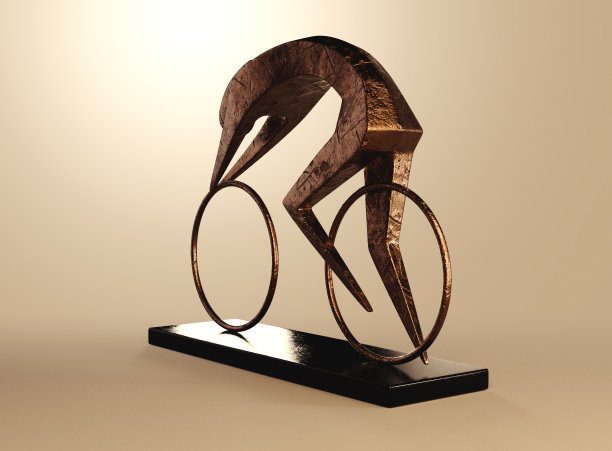 青铜骑车人雕塑图片下载