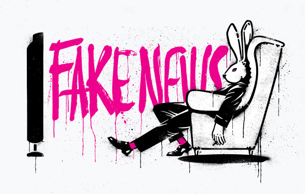 假新闻，看电视的人，模板涂鸦图片下载