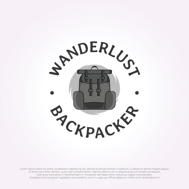 极简主义背包标志图标矢量设计插图模板图片下载