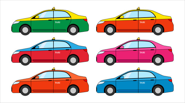 泰国出租车计价器。泰国曼谷公共交通卡通矢量插画艺术。图片下载