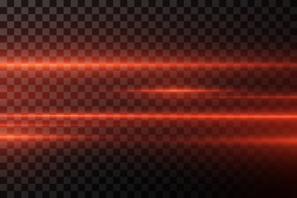 速度和光线的红线。水平耀斑，发光效果。图片下载