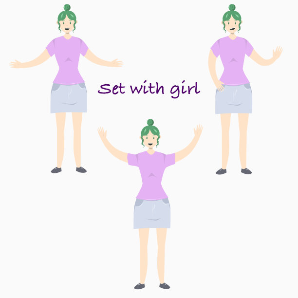 集插图的一个女孩在平面风格。关于身体积极性主题的平面插图。图片下载