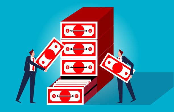 财富管理，省钱，消费者消极，退休基金计划，商人拿账单存进抽屉图片下载