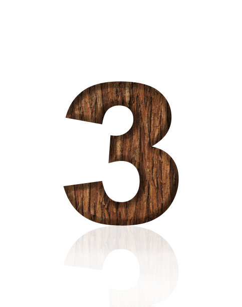 白色背景上3号三维树皮的孤立照片图片下载