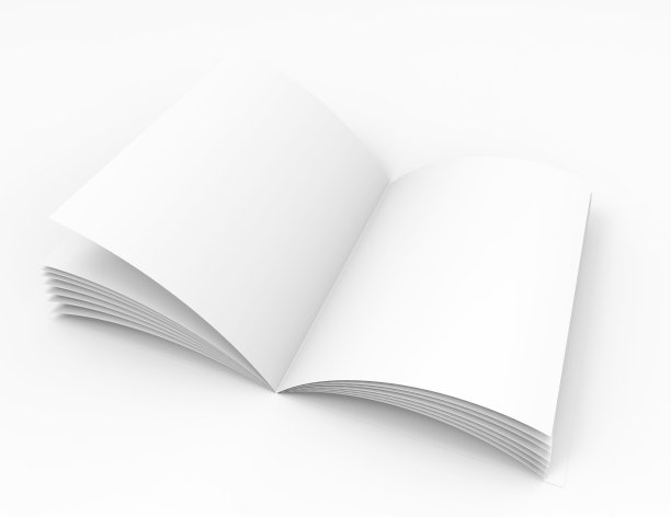 白色背景上的空书模板图片下载