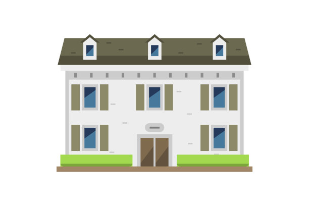 两层白色住宅立面图片下载