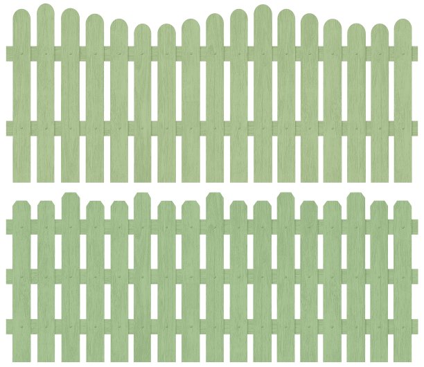 一组绿色的木栅栏图片下载