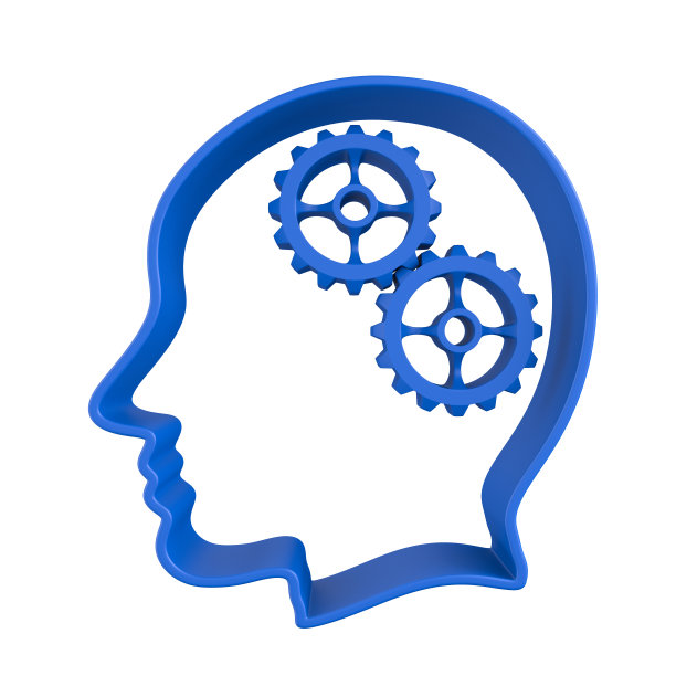 蓝头白底。独立的3D插图图片下载