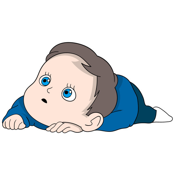 男婴躺在地板上休息，很累图片下载