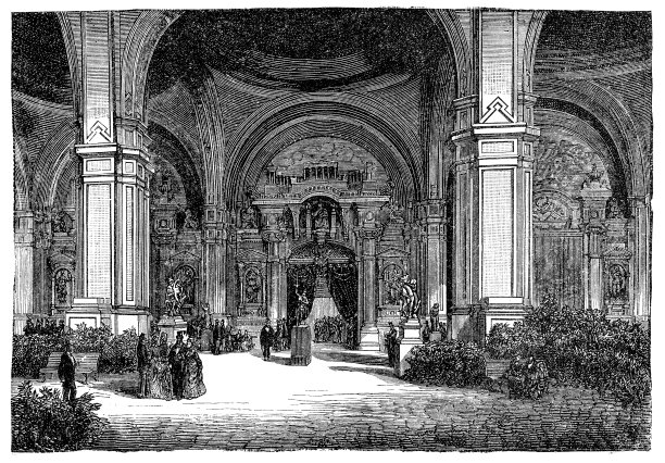 1878年巴黎世界博览会的艺术展览立面图片下载