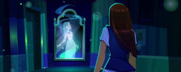 消极的镜子人为妇女自己在家里图片下载