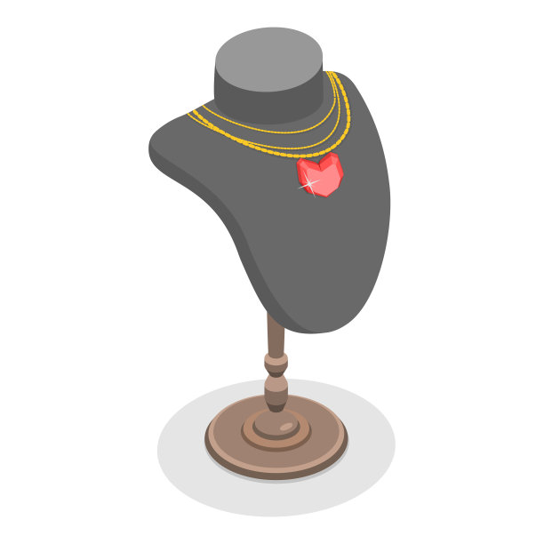 三维等距平面矢量插图的珠宝店。第一项图片下载